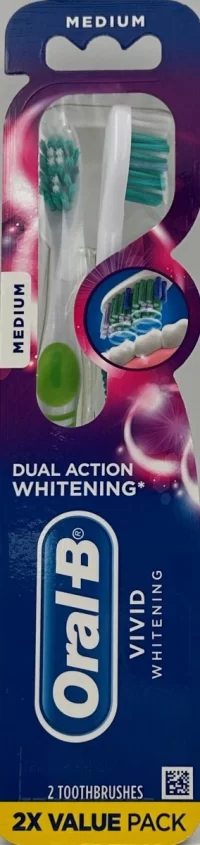 Oral-B Vivid Whitening Toothbrush - Medium - 2x Value Pack